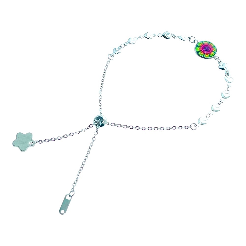 Glowing Green Flower Heart Slider Bracelet